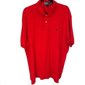 Polo Ralph Lauren Men’s Solid Red Short Sleeve Polo Shirt Blue Pony Size XL